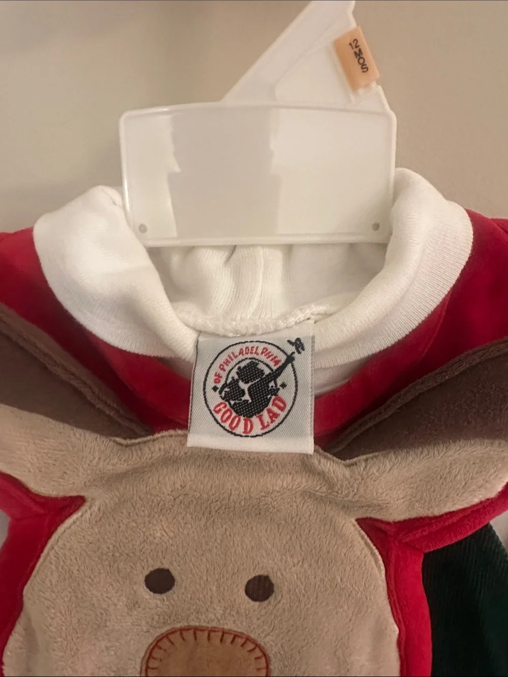 Good Lad of Philadelphia Green Corduroy Overalls with Reindeer Bib and White Tee